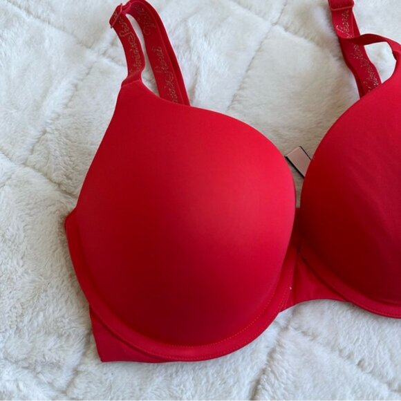 Victoria's Secret | Red & Gold T-Shirt Push-Up Full Coverage Bra | Size 32DD - Picture 3 of 13